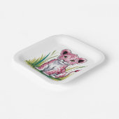 Assiettes En Carton Baby shower fille Lion rose (Angulaire)