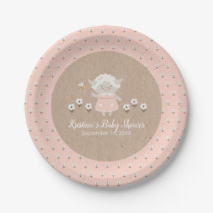 Assiettes En Carton Baby shower fille mignonne