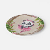 Assiettes En Carton Baby shower fille Panda Bear Pink Tutu (Angle)