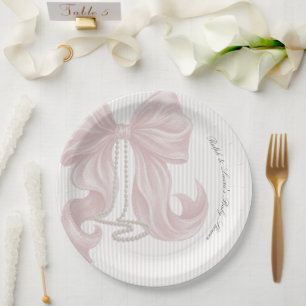Assiettes En Carton Baby Shower Fille Perle Arc
