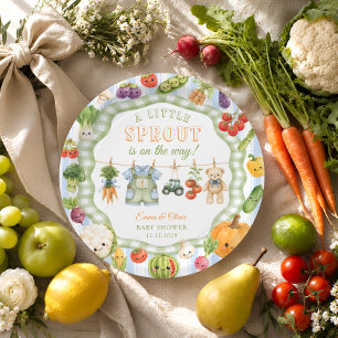 Assiettes En Carton Baby Shower Filleul de la Petite Ferme Germoir