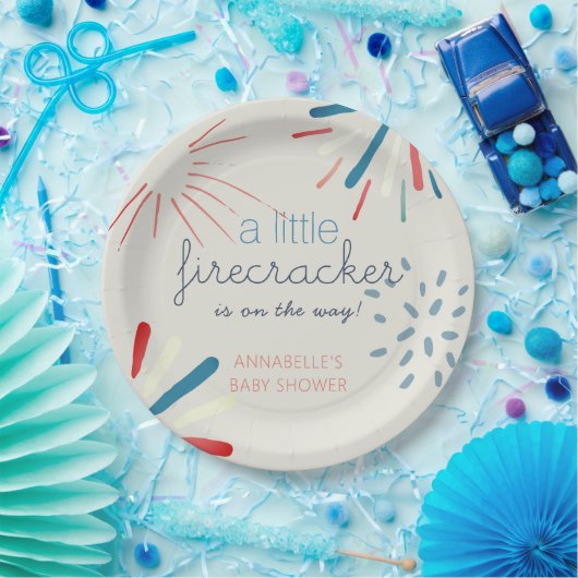 Assiettes En Carton Baby shower Firecracker 4 juillet Fireworks (Fête)