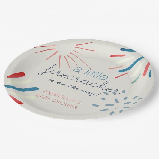 Assiettes En Carton Baby shower Firecracker 4 juillet Fireworks (Angle)