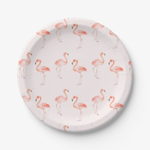 Assiettes En Carton Baby shower Flamants roses roses
