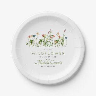 Assiettes En Carton Baby shower Fleur sauvage