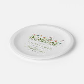 Assiettes En Carton Baby shower Fleur sauvage (Angle)