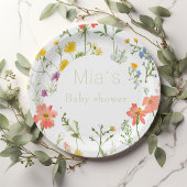 Assiettes En Carton Baby shower fleur sauvage