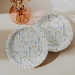 Assiettes En Carton Baby shower fleur sauvage