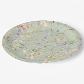 Assiettes En Carton Baby shower Fleur sauvage bébé en fleurs (Angle)