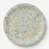 Assiettes En Carton Baby shower Fleur sauvage bébé en fleurs (Devant)