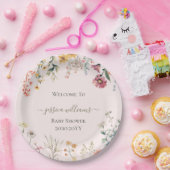 Assiettes En Carton Baby shower Fleur sauvage bébé en fleurs (Fête)