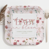 Assiettes En Carton Baby shower Fleur sauvage bébé en fleurs