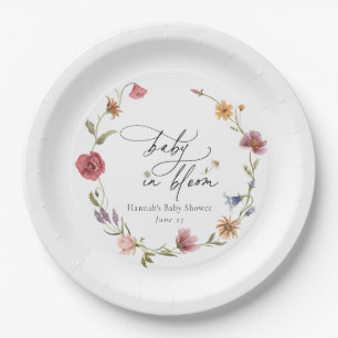 Assiettes En Carton Baby shower fleur sauvage Bloom