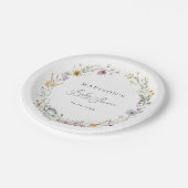 Assiettes En Carton Baby shower Fleur sauvage Boho (Angle)