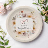 Assiettes En Carton Baby shower fleur sauvage Boho