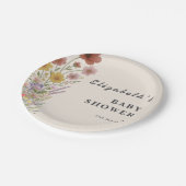 Assiettes En Carton Baby shower fleur sauvage Floral Boho (Angle)