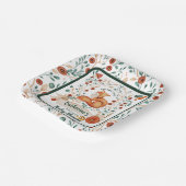 Assiettes En Carton Baby shower fleuri de renard mou (Angulaire)