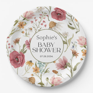 Assiettes En Carton Baby shower floral