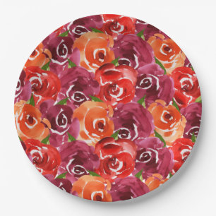 Assiettes En Carton Baby shower floral aquarelle