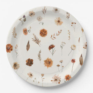 Assiettes En Carton Baby Shower Floral Boho Automne