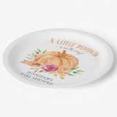 Assiettes En Carton Baby shower floral de petite aquarelle Citrouille (Angle)
