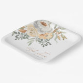 Assiettes En Carton Baby shower floral gris et tan d'automne (Angulaire)