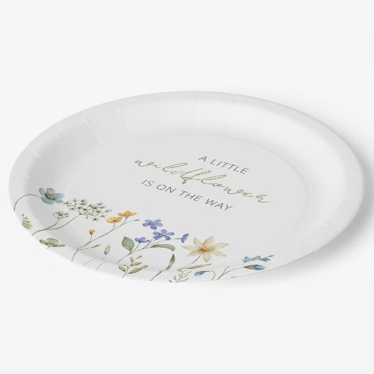 Assiettes En Carton Baby shower floral Little Fleur sauvage Spring (Angle)