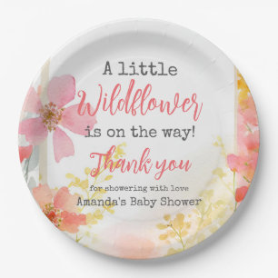 Assiettes En Carton Baby shower Floral Petit Fleur sauvage Fleur de Pê