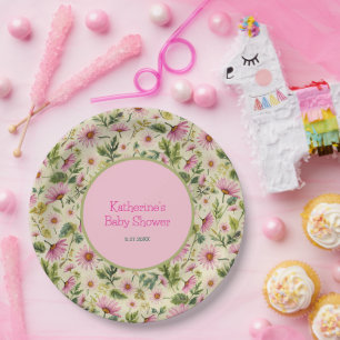 Assiettes En Carton Baby Shower Floral Printanier Vibrant