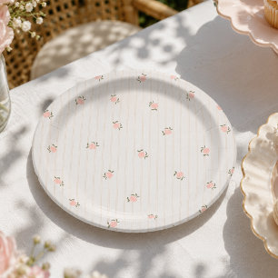 Assiettes En Carton Baby-shower floral vintage