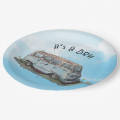 Assiettes En Carton Baby shower for a boy, van (Angle)