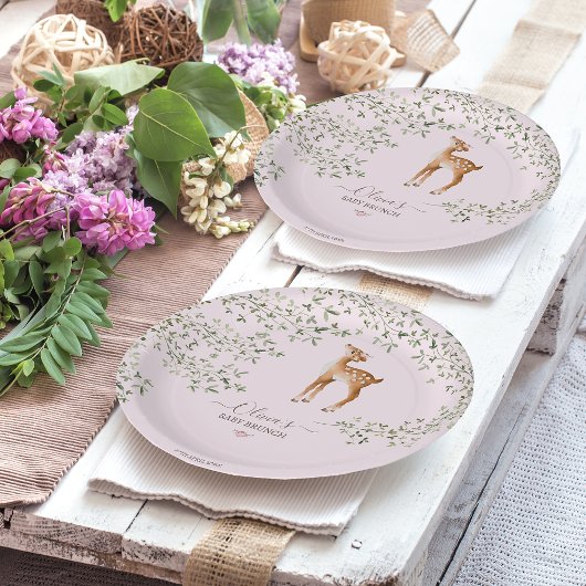 Assiettes En Carton Baby shower forestier
