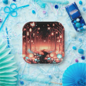 Assiettes En Carton Baby shower forestier boho Little Enchanted (Fête)