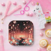 Assiettes En Carton Baby shower forestier boho Little Enchanted (Fête)
