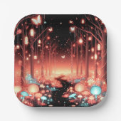 Assiettes En Carton Baby shower forestier boho Little Enchanted (Recto)