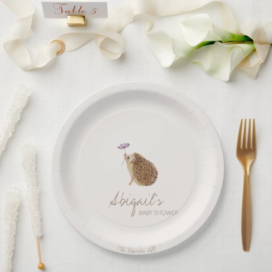Assiettes En Carton Baby shower forestier de Hérisson (Mariage)