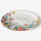 Assiettes En Carton Baby shower forestier moderne Animaux forestiers (Angle)