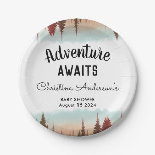 Assiettes En Carton Baby shower forestier rustique