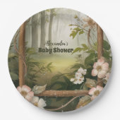 Assiettes En Carton Baby shower forestier rustique (Devant)