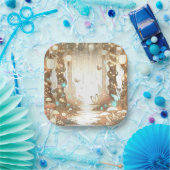 Assiettes En Carton Baby shower forestier simple enchanté magique (Fête)