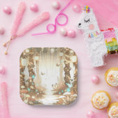 Assiettes En Carton Baby shower forestier simple enchanté magique (Fête)