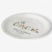 Assiettes En Carton Baby shower forestier verdoyant (Angle)