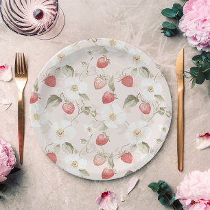 Assiettes En Carton Baby Shower Forêt de Fraises