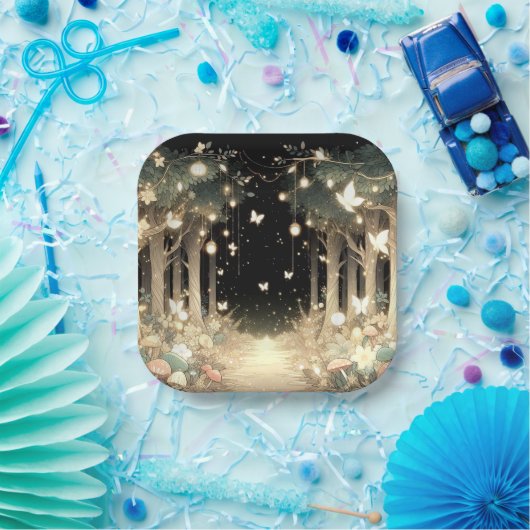 Assiettes En Carton Baby shower Forêt Enchantée Magique (Fête)