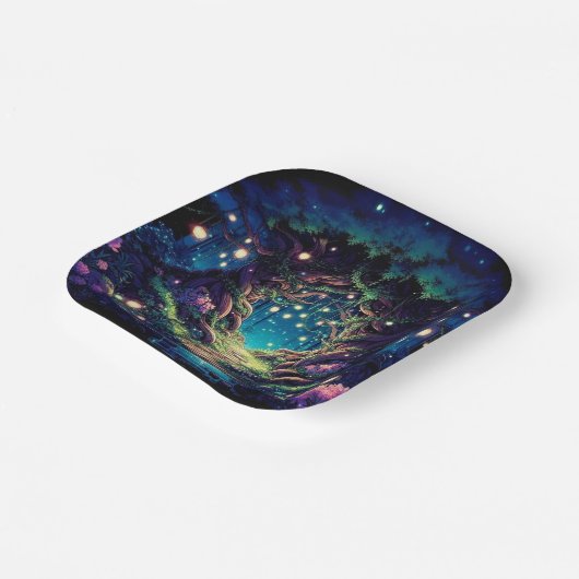 Assiettes En Carton Baby shower Forêt Enchantée Majestic Fun (Angulaire)