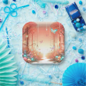 Assiettes En Carton Baby shower Forêt Enchantée Moderne (Fête)