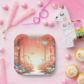 Assiettes En Carton Baby shower Forêt Enchantée Moderne (Fête)