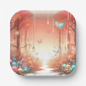 Assiettes En Carton Baby shower Forêt Enchantée Moderne (Recto)