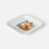 Assiettes En Carton Baby shower Fox dormant mûr Bois Aquarelle (Angulaire)