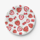 Assiettes En Carton Baby shower fraise Berry Rouge (Devant)